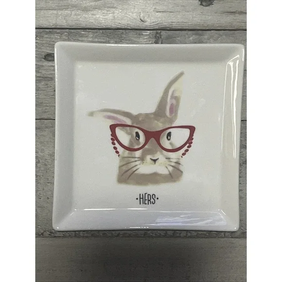 Grace's Teaware, Whimsical Bunny His & Hers Trinket /‎ Serving Small Plates - Picture 9 of 11